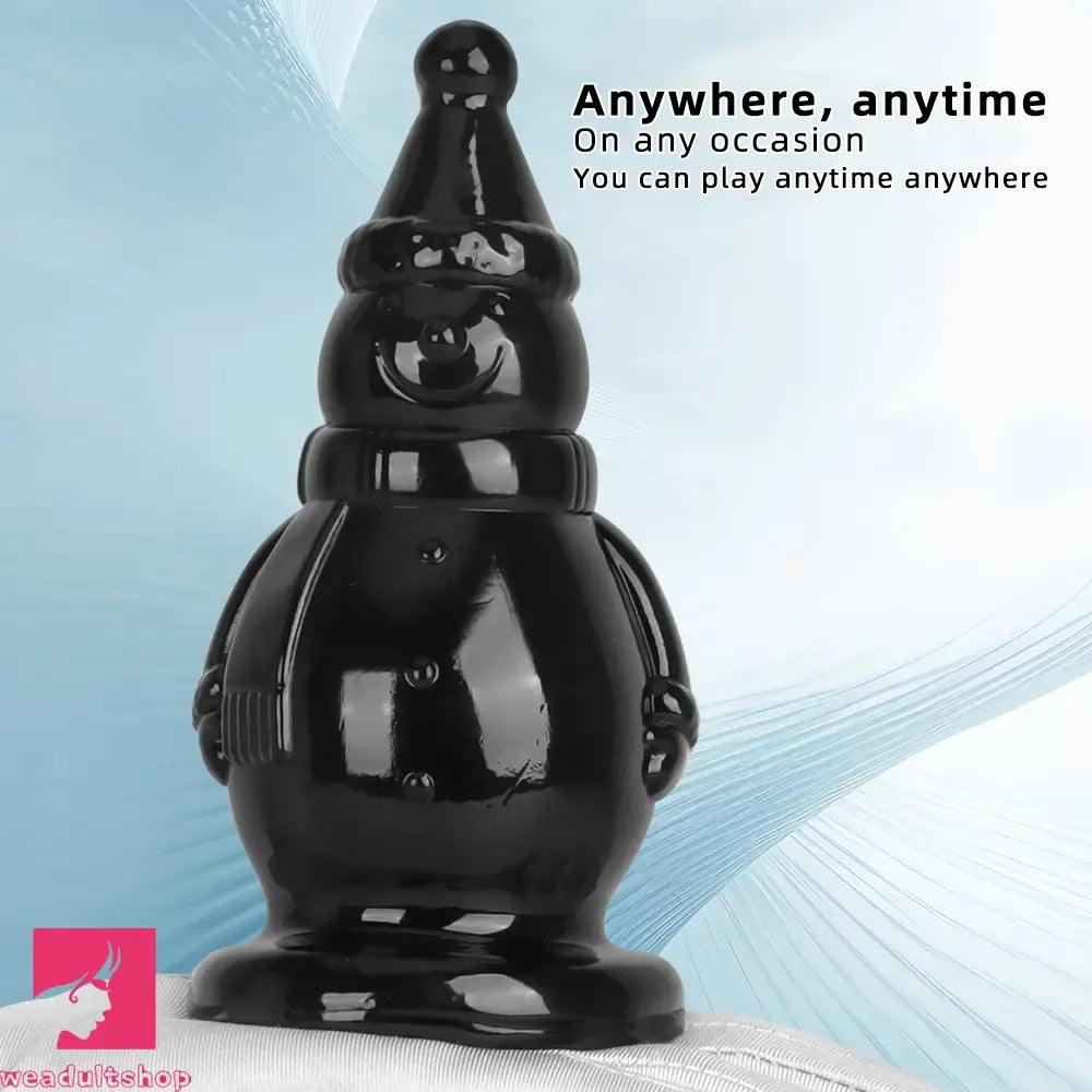 6.3in Snowman PVC Black Fantasy Odd Butt Plug Dildo For Sex Flirting