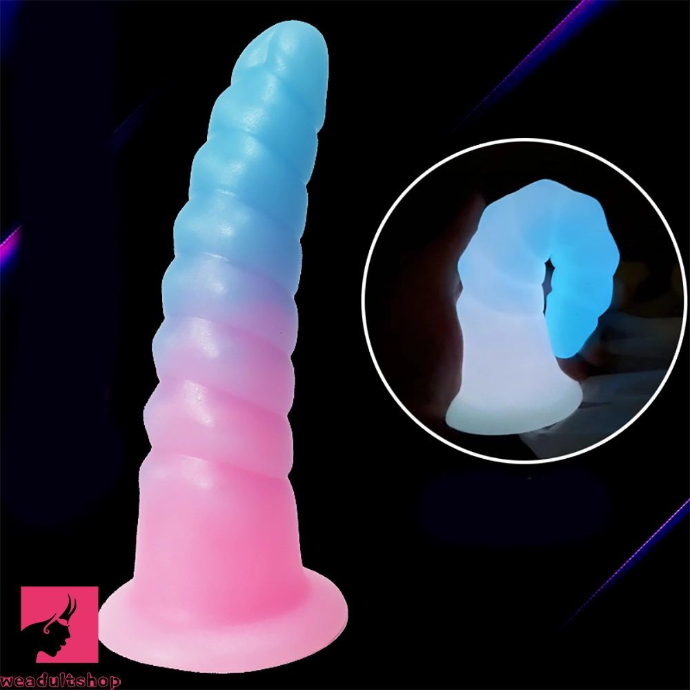 7.28in Luminous Soft Silicone Fantasy Dildo Silicone Dick For Anal Prostate