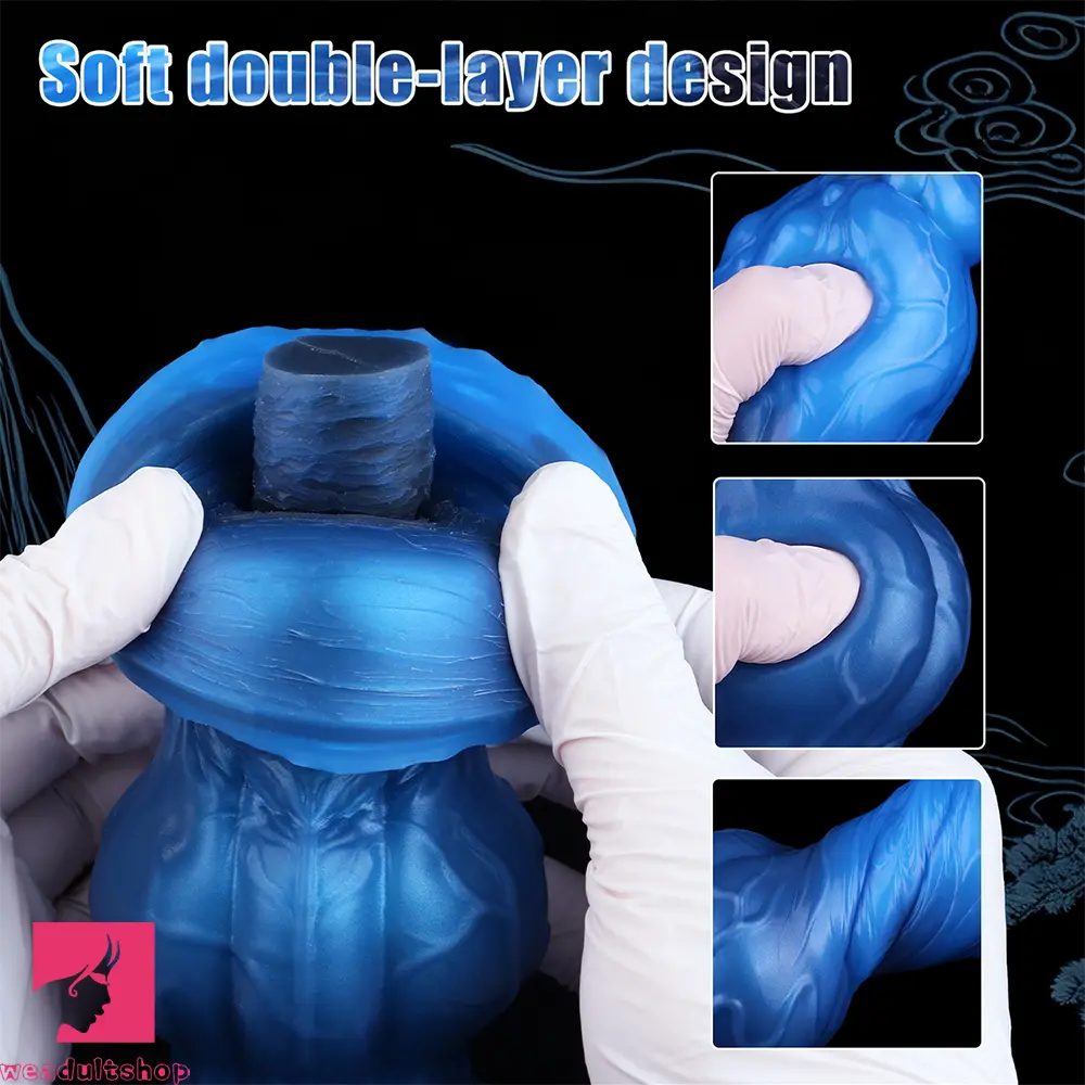 8.46in Animal Knot Double Density Silicone Soft Big Dildo For Pleasure