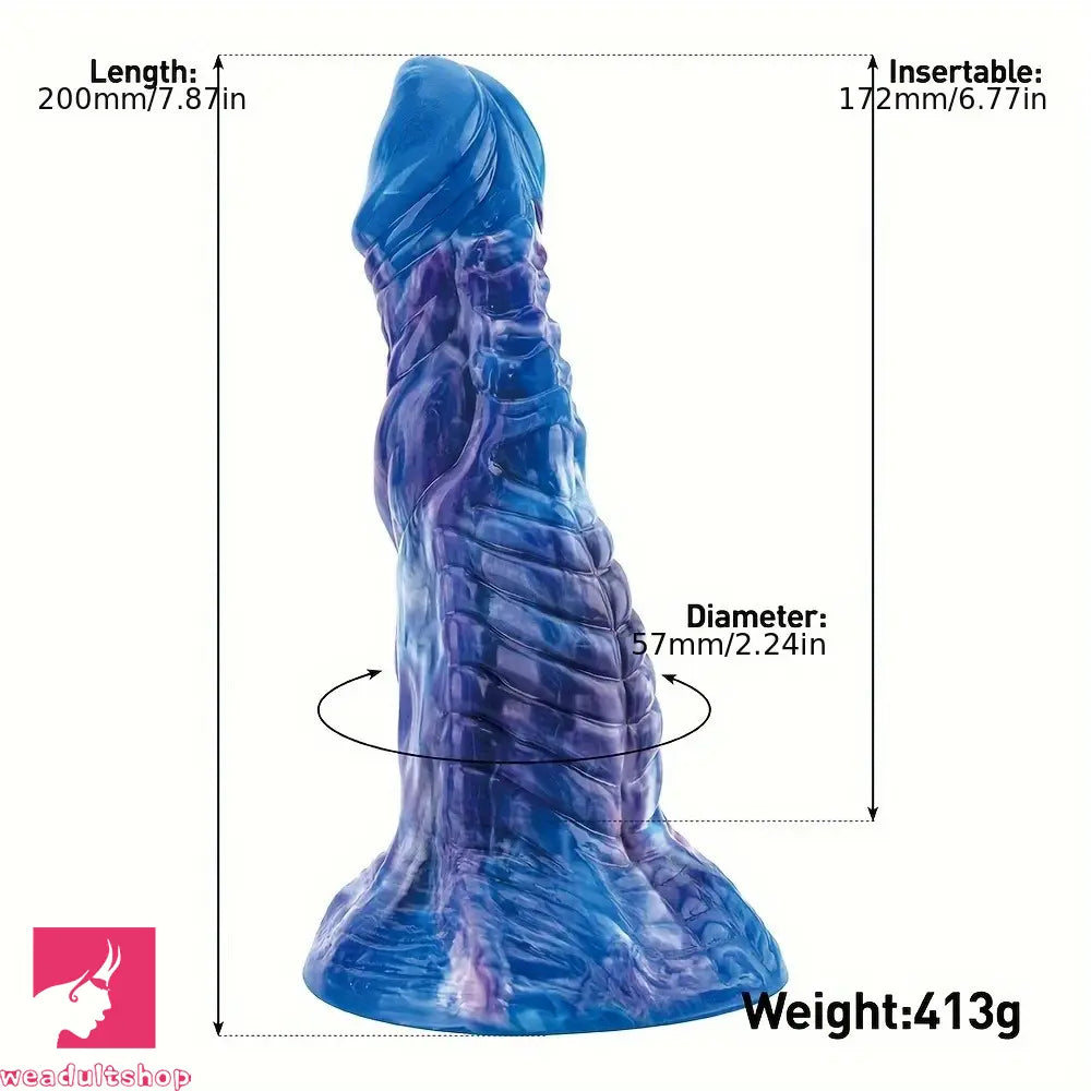 7.87in Special-Shaped Mixed Color Silicone Sex Odd Orgasm Prostate Dildo
