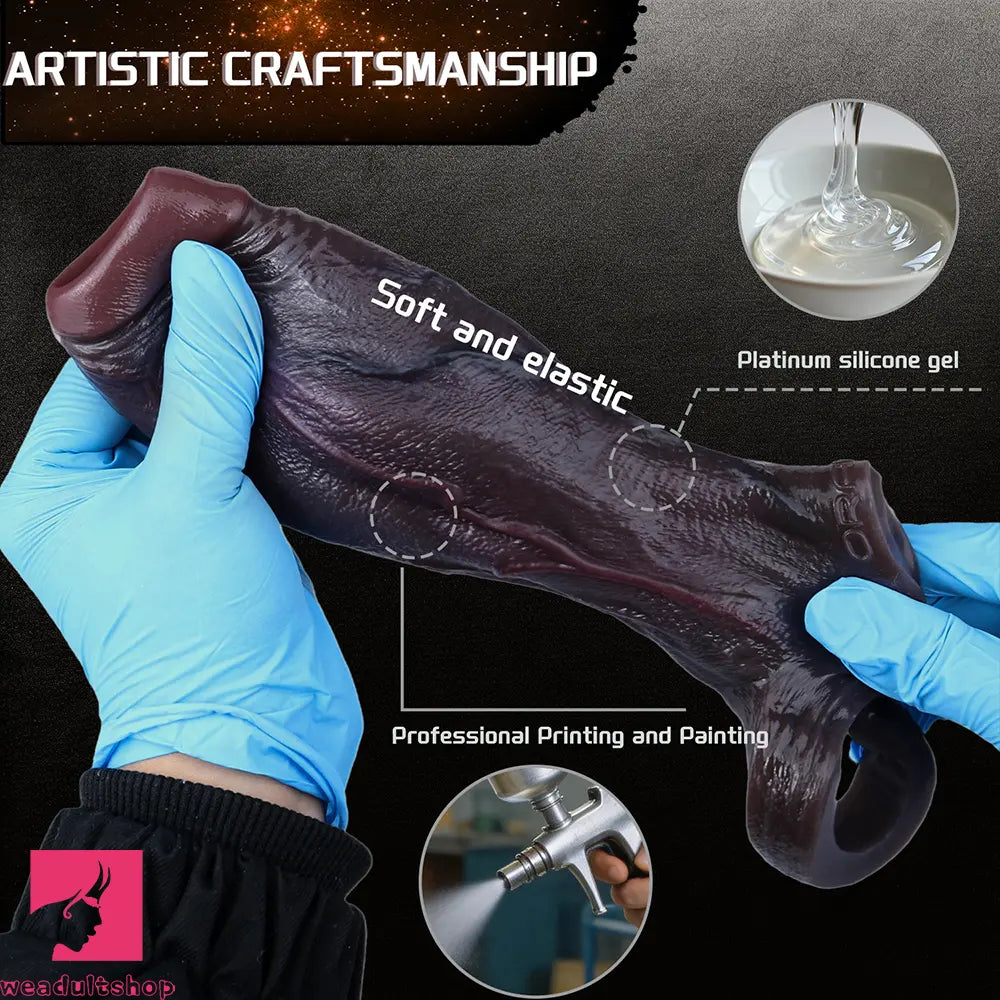 6.69in Platinum Silicone Realistic Men Penis Sleeve Dildo Suitable For Thicken