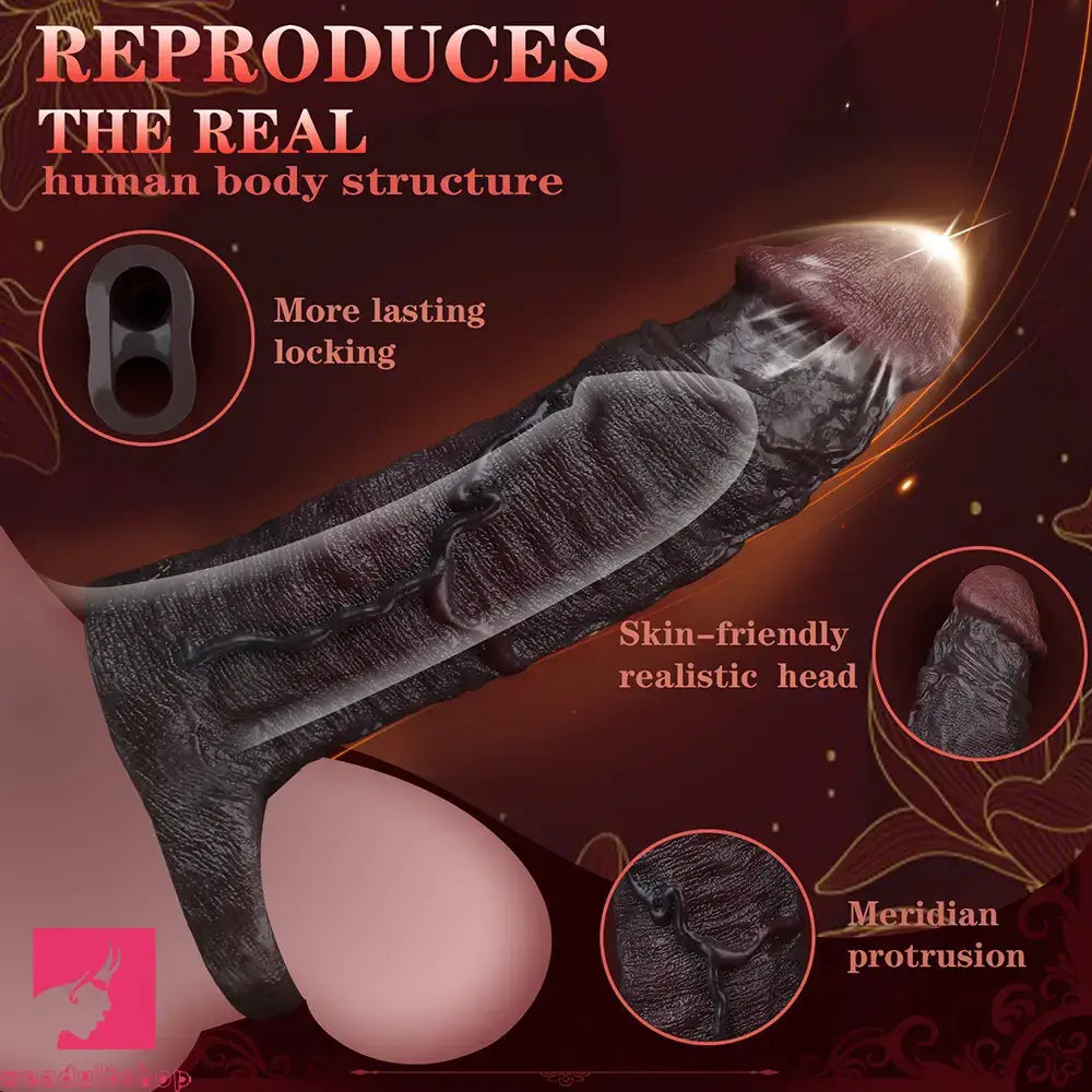 7.05in Liquid Silicone Real Dildo Sleeve With Seminal Vesicle Hollow Cock