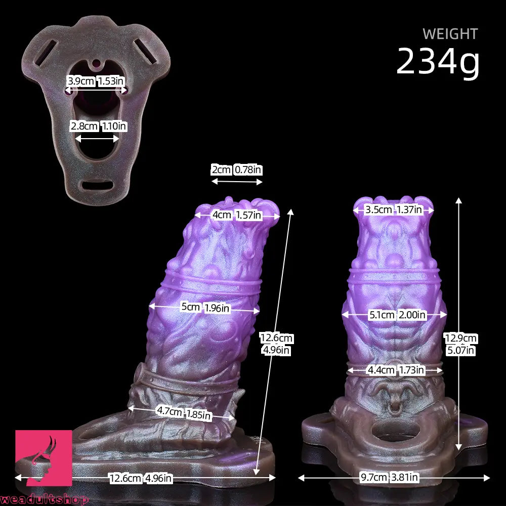 5.07in Dragon Beast Creature Fantasy Hollow Silicone Cock Dildo Sleeve