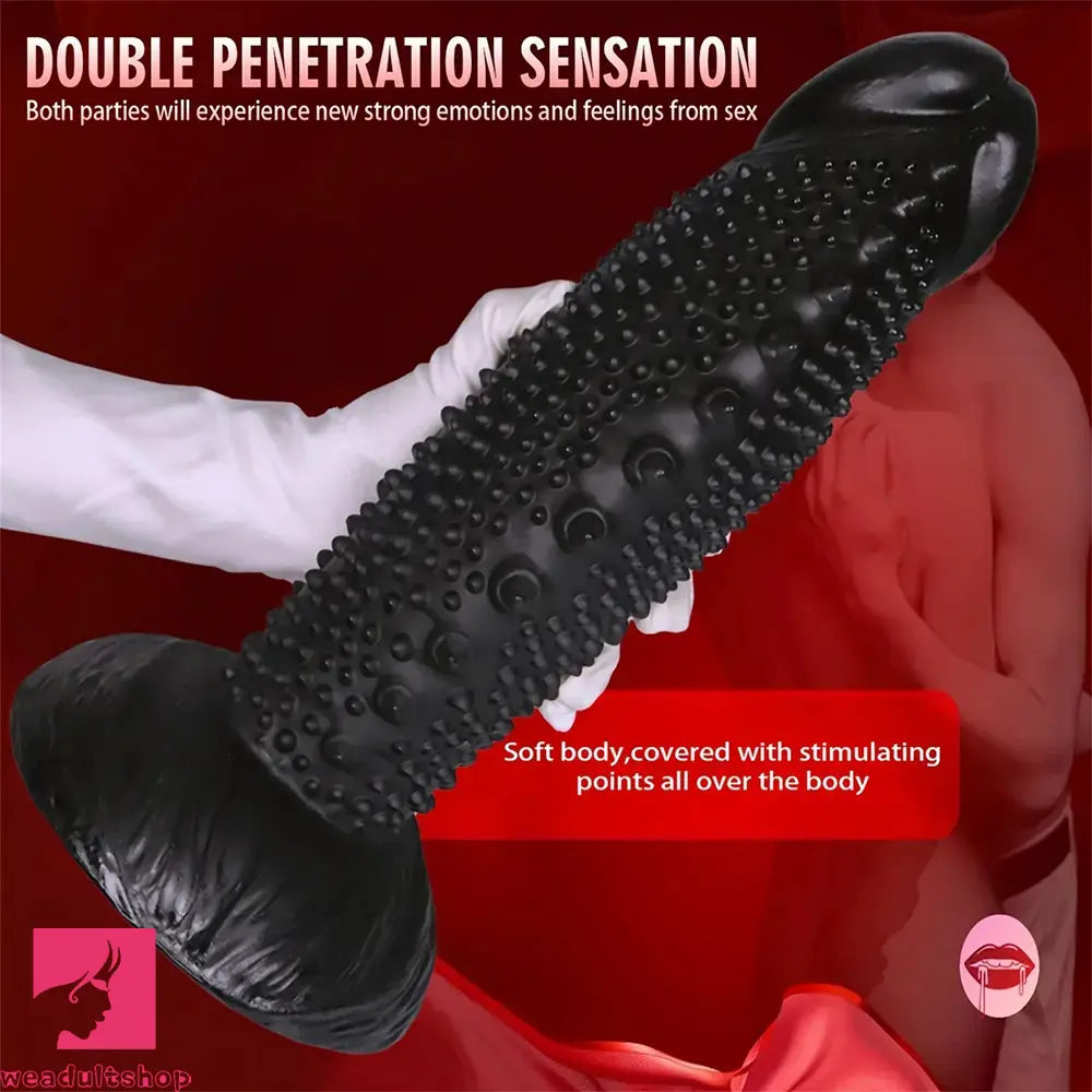 7.08in 8.66in 10.23in 11.81in 13.38in PVC Monster Large Barbed Particles Dildo