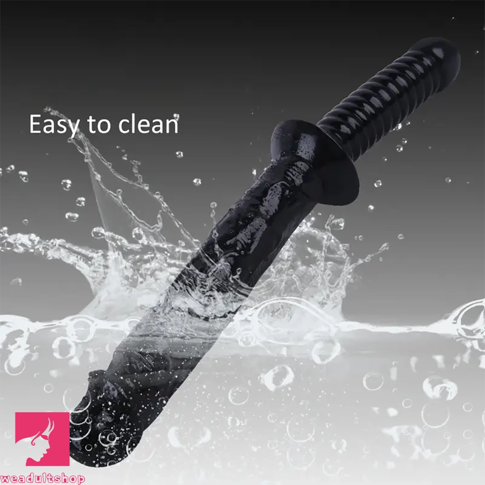 12.59in Extra Large Dual-Headed Handheld Solid Color Realistic Clit Dildo