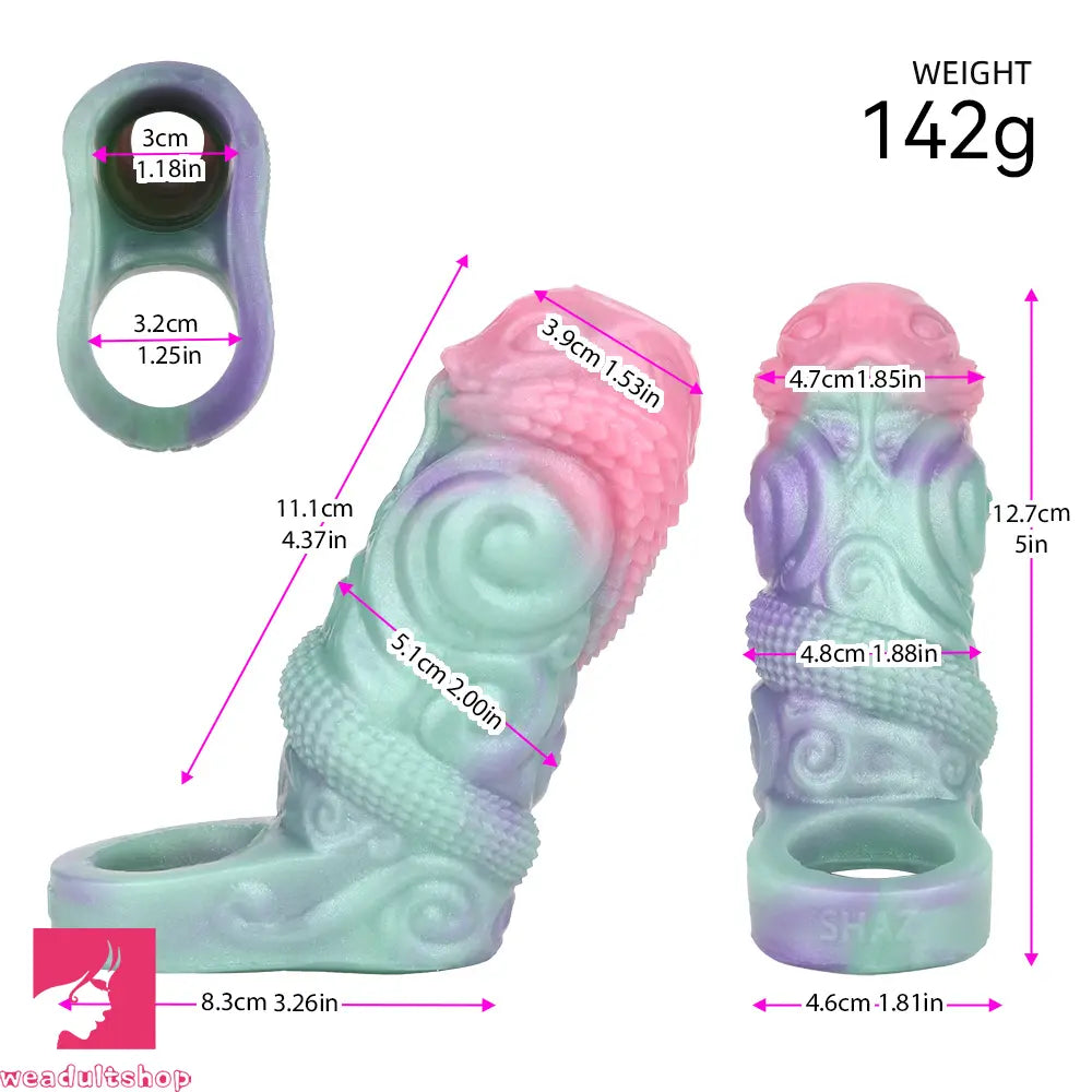 5in Wyrm Bloom SHAZ-3017 Fantasy Hollow Dildo Sleeve Cock Extension