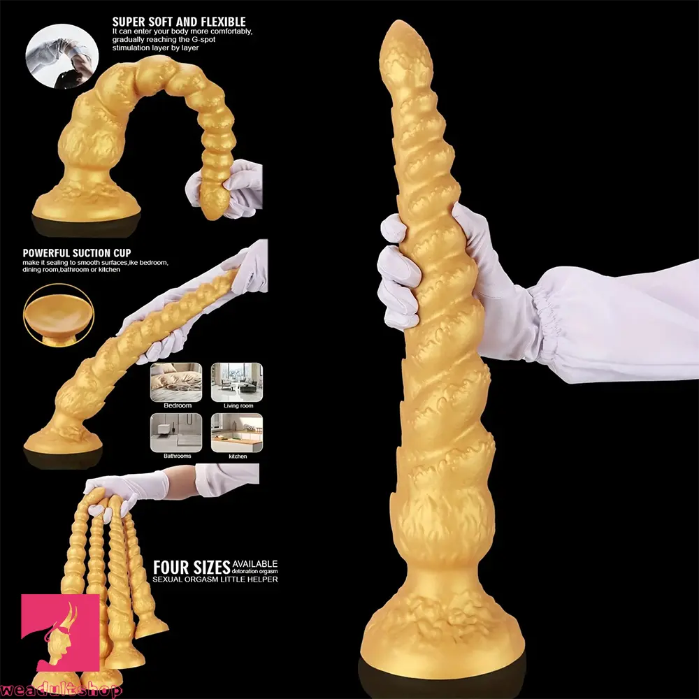 13.38in 15.35in 17.32in 19.48in Super Long Big Clit Silicone Huge Anal Dildo