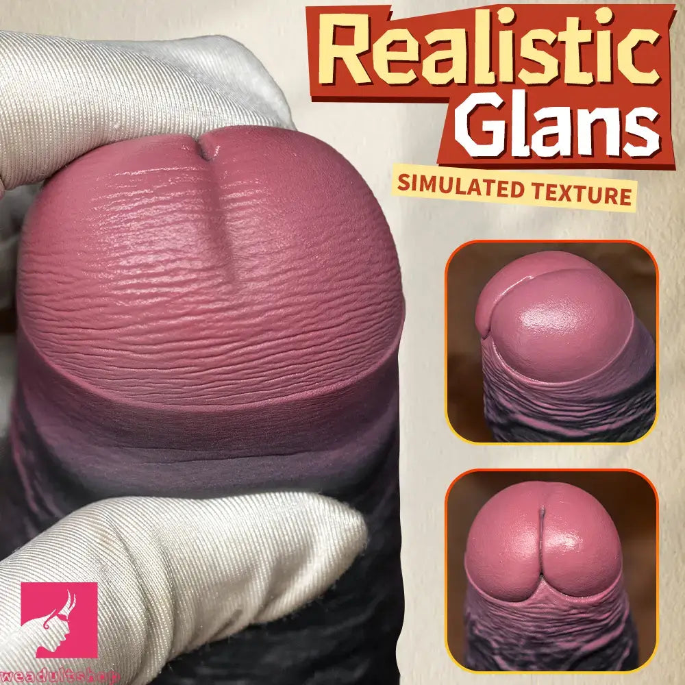 8.07in 9.84in 12in Foreskin Big Dildo Strap on Realistic Uncut Glans Soft Toy