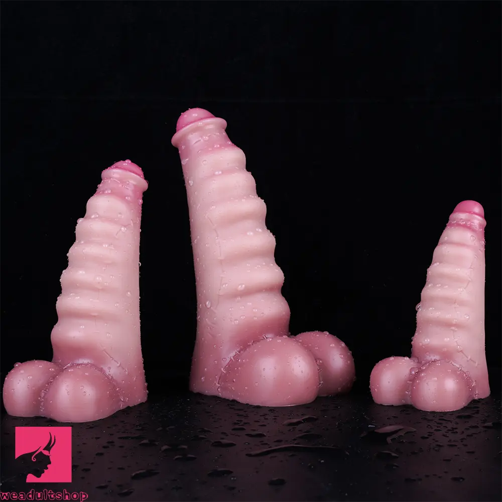 3.7in 4.72in 5.7in Liquid Silicone Mini Anal Dildo Wavy Pattern Dildo