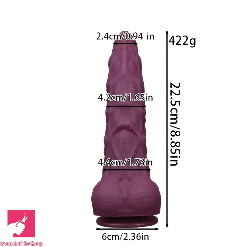 8.85in 10.62in Ultra Soft Silicone Thick Anal Monster Dildo Curved Design