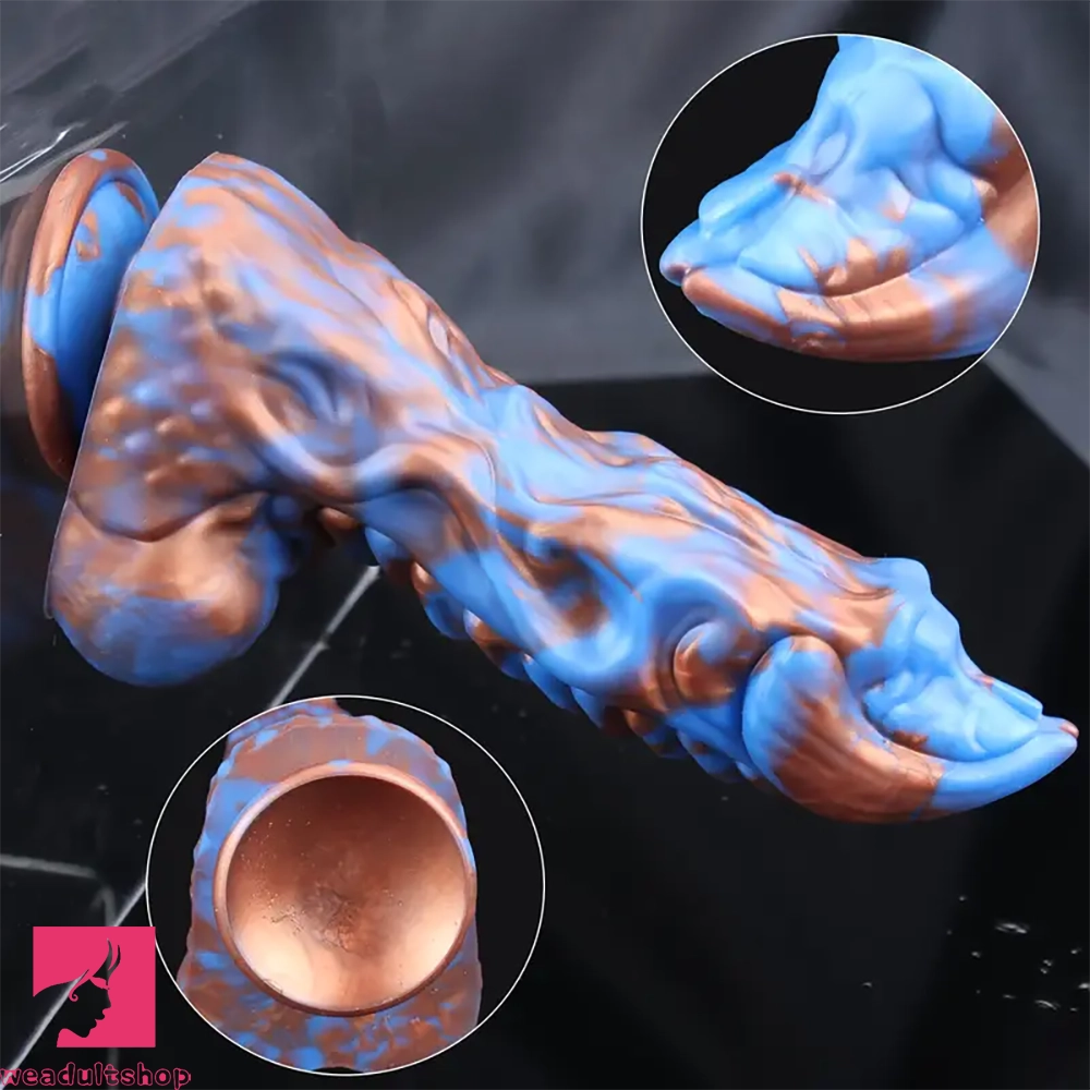 9.25in Monster Mixed Color Dildo Kirin Scale Thick Anal Plug For Prostate