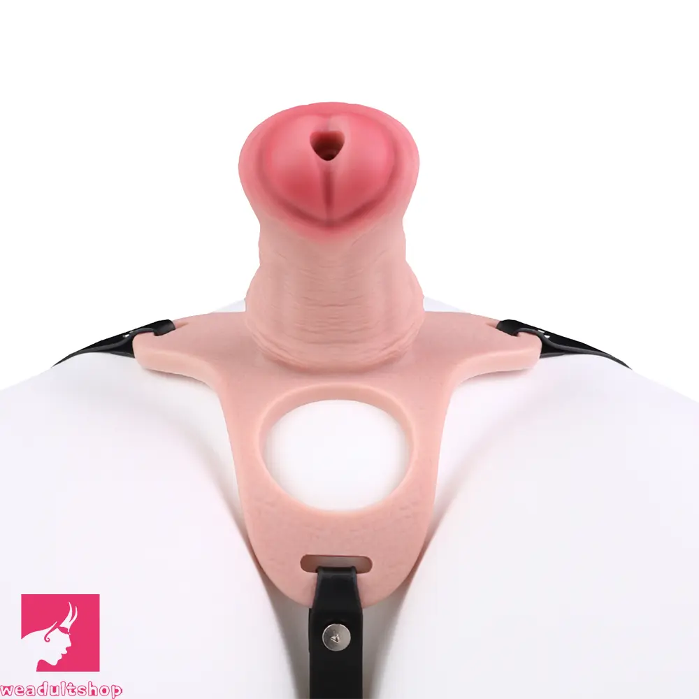 5.31in Silicone Horse Animal Penis Cage Strap on Chastity Dildo With Lock