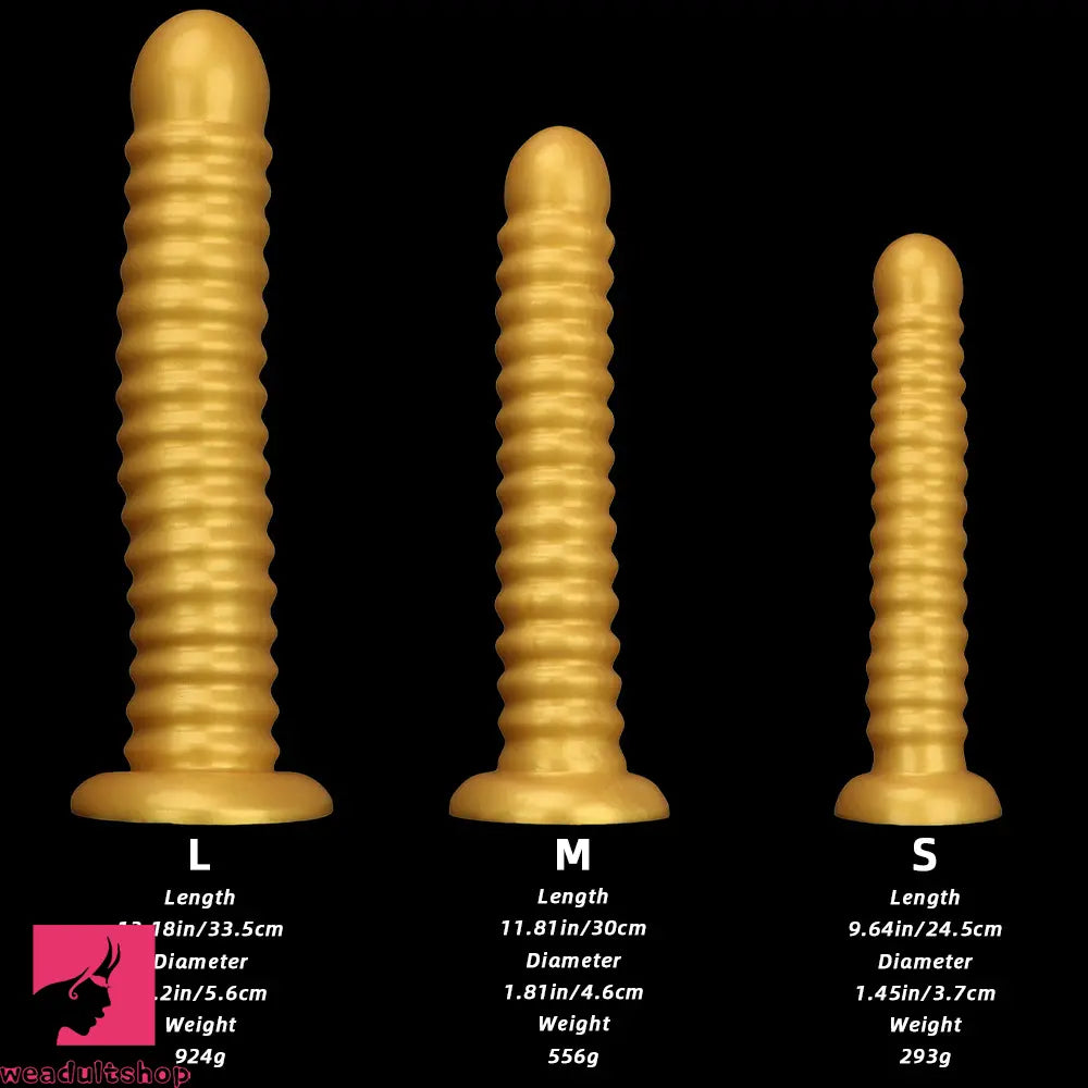 9.64in 11.81in 13.18in Golden Silicone Thread Soft Big Dildo Masturbator