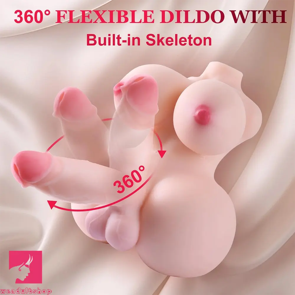 5.5in Soft Dildo Realistic Trans Sex Doll Torso with Tits 3D Unisex Torso