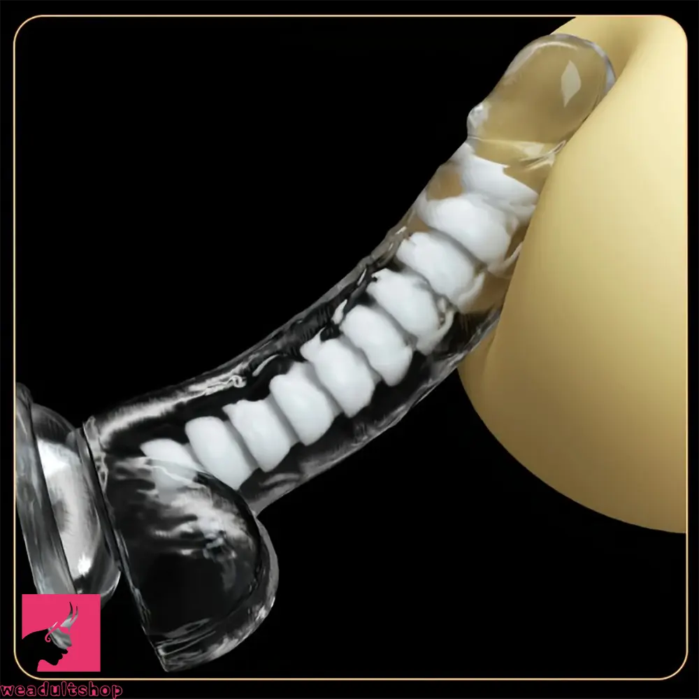 8.46in Dragon Keel TPE Soft Big Curved Realistic Female Dildo For Clit Dilator