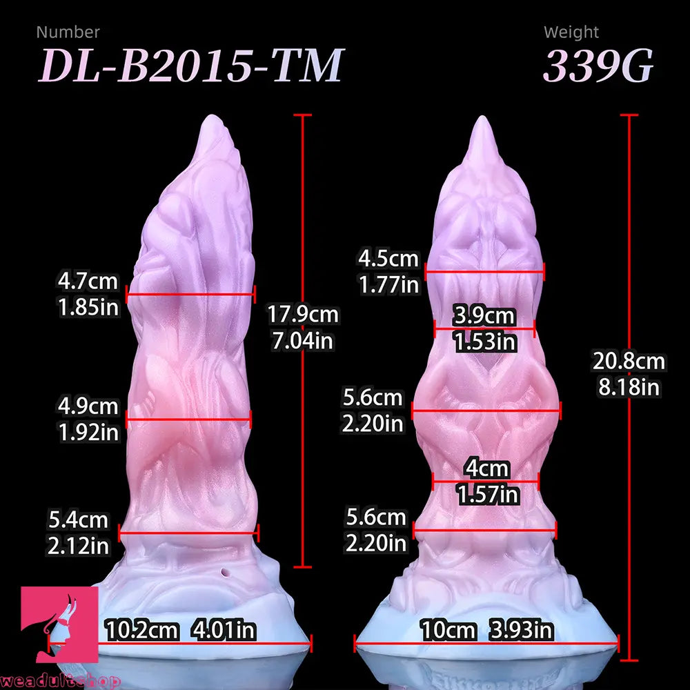 7.08in Odd Silicone Soft Squeeze Inflatable Alien Cock Dildo Self-Retreative