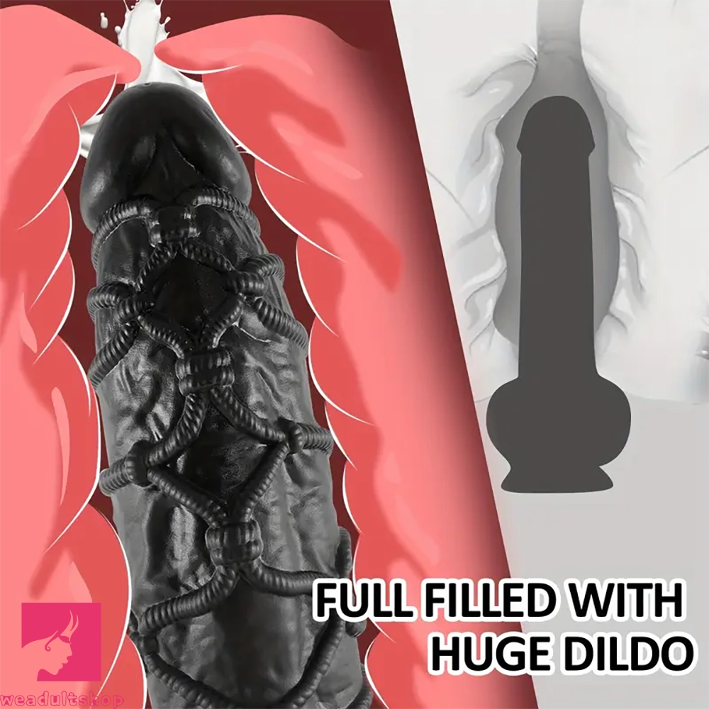 11.41in Silicone Big Realistic Suction Cup Prostate Massage Knots Dildo