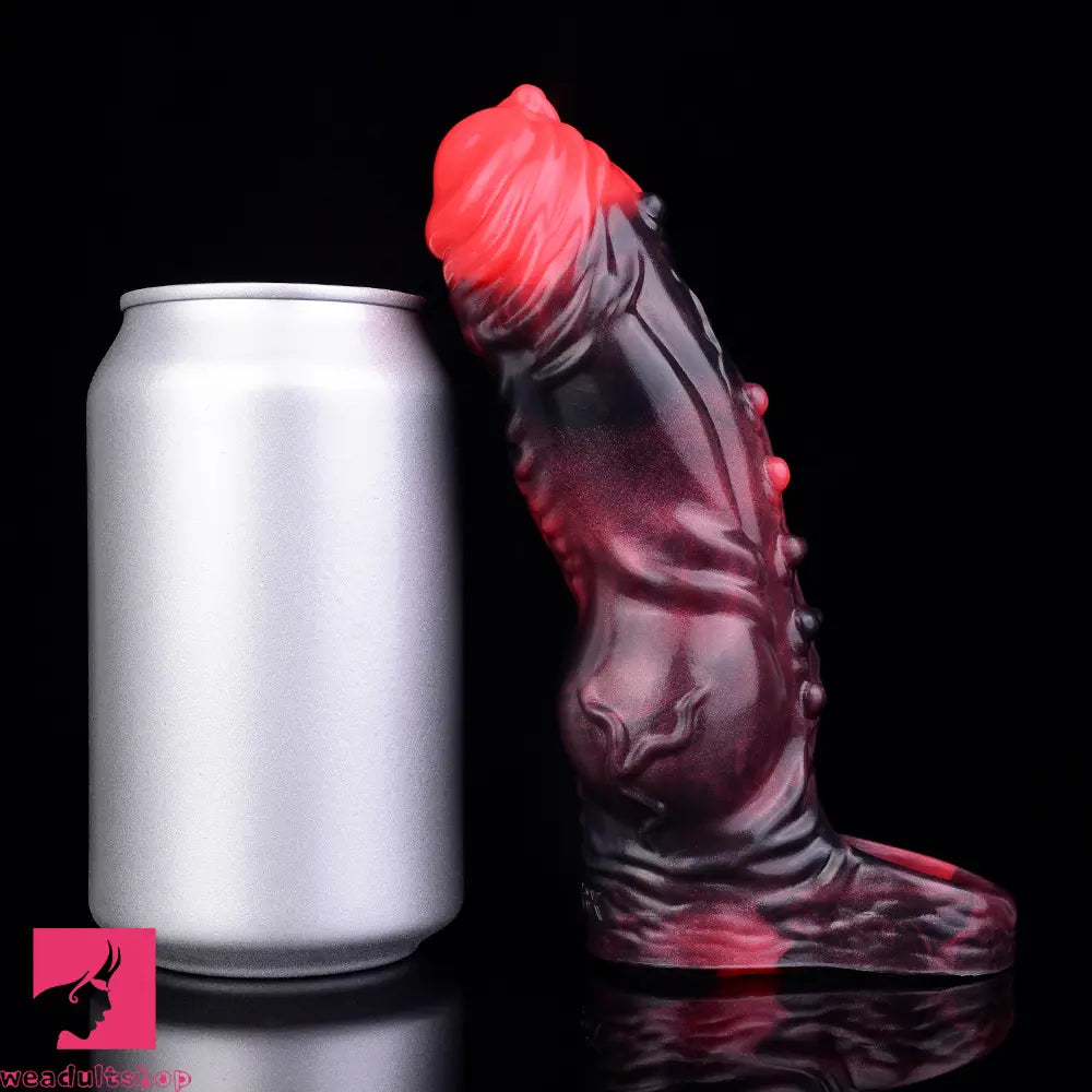 5.91in Silicone Vibrating Dog Tentacle Dildo Sleeve Knot Dildo With Cock Ring