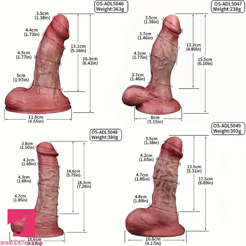 Double Layer Silicone Realistic Cock Soft Lifelike Penis Multiple Dildos