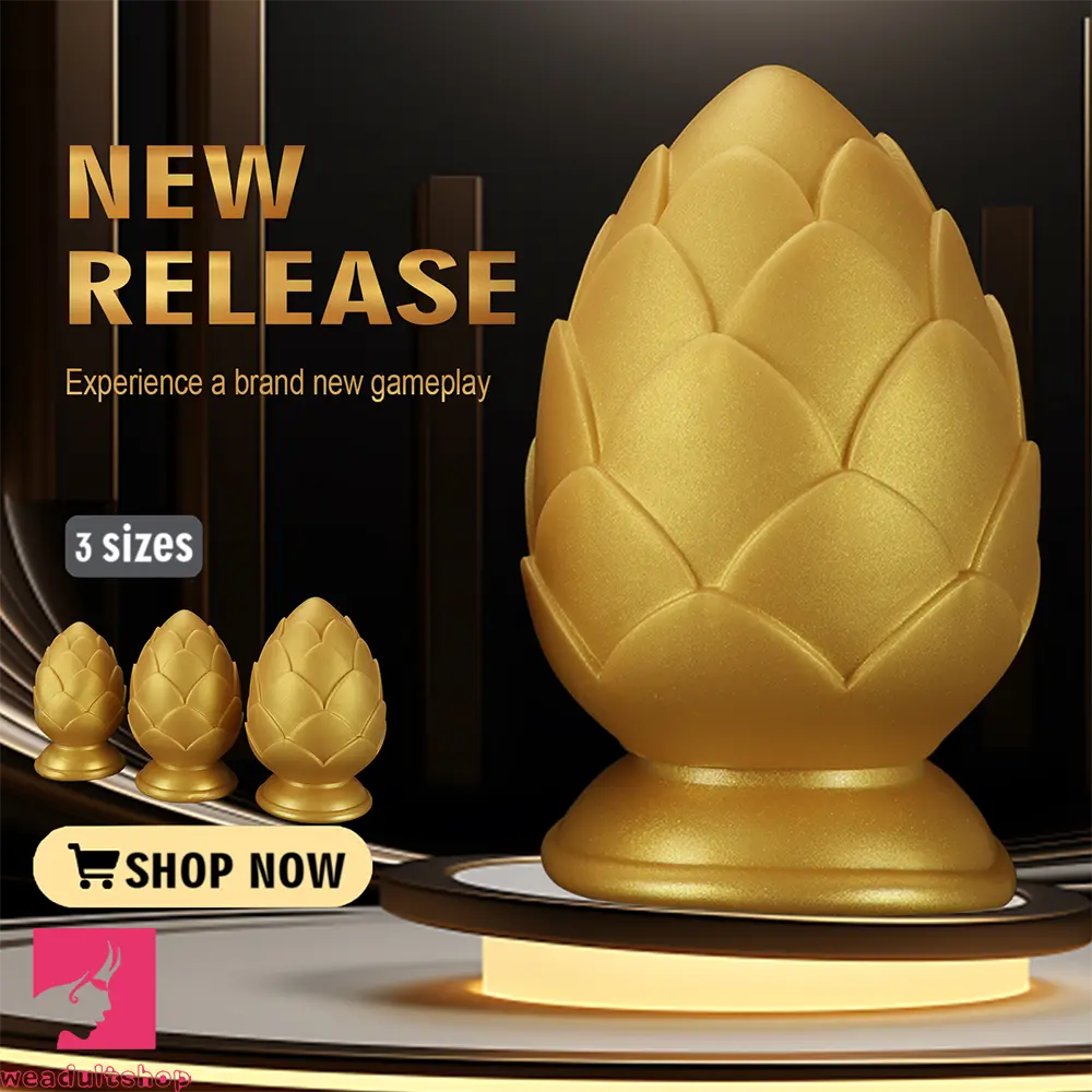 4.13in 4.72in 5.31in Flower Small Thick Butt Plug Dildo For Couples' Sex Toy