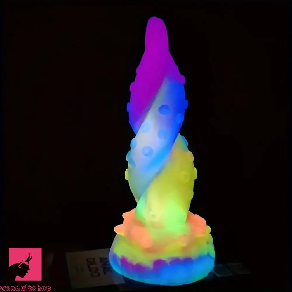 7.48in Octopus Tentacle Monster Soft Silicone Anal Luminous Odd Dildo