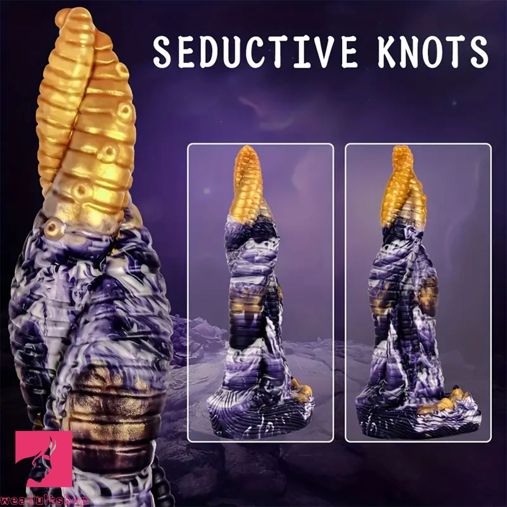 9.84in Striped Silicone Penis Realistic Spiral Fantasy Tentacle Cock Dildo