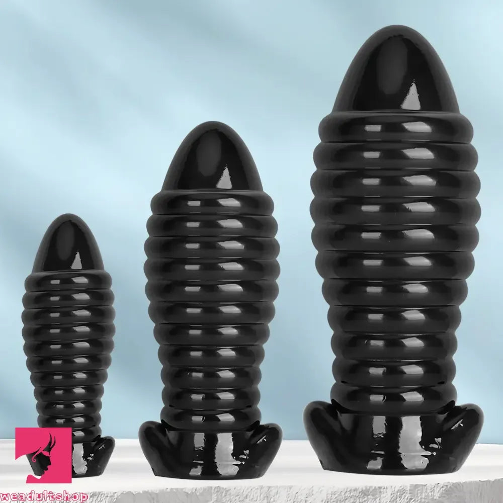 5.11in 7.08in 9.05in Dragon Egg Thread PVC Black Toy Big Butt Plug Dildo