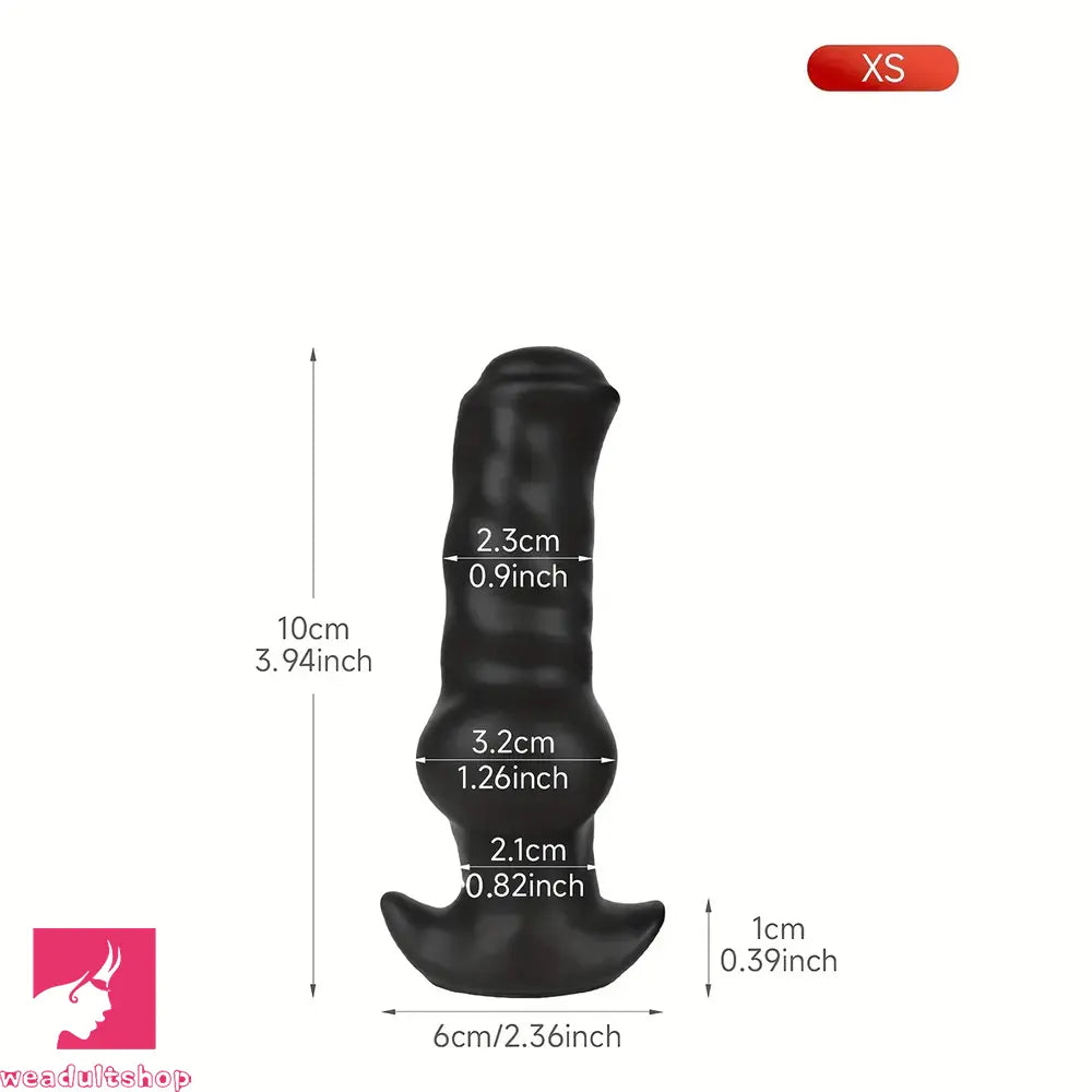 3.94in 7.48in 8.66in Soft & Flexible Silicone Anal Dildo Secure Knot Cock Toy