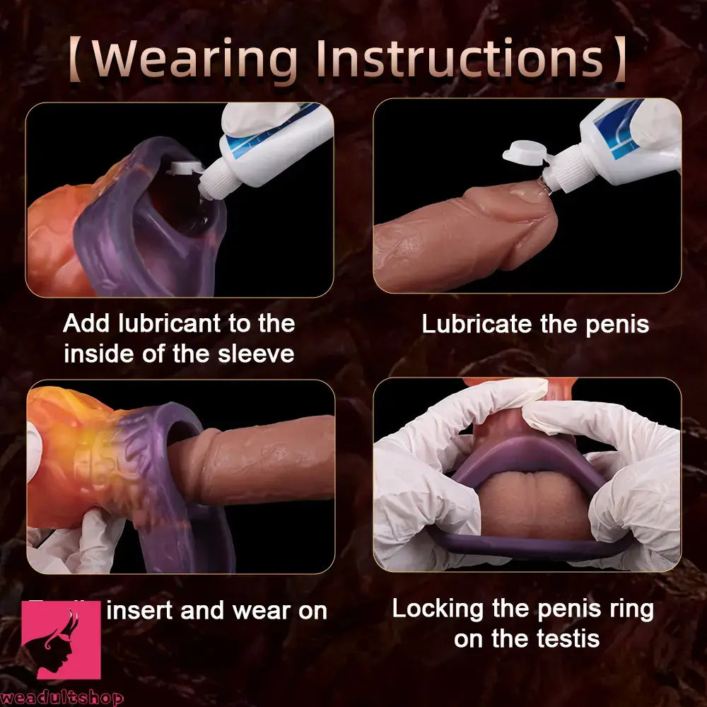 4.4in 5.27in 6.25in Dog Knot Monster Dildo Sleeve For Adult Love Toy