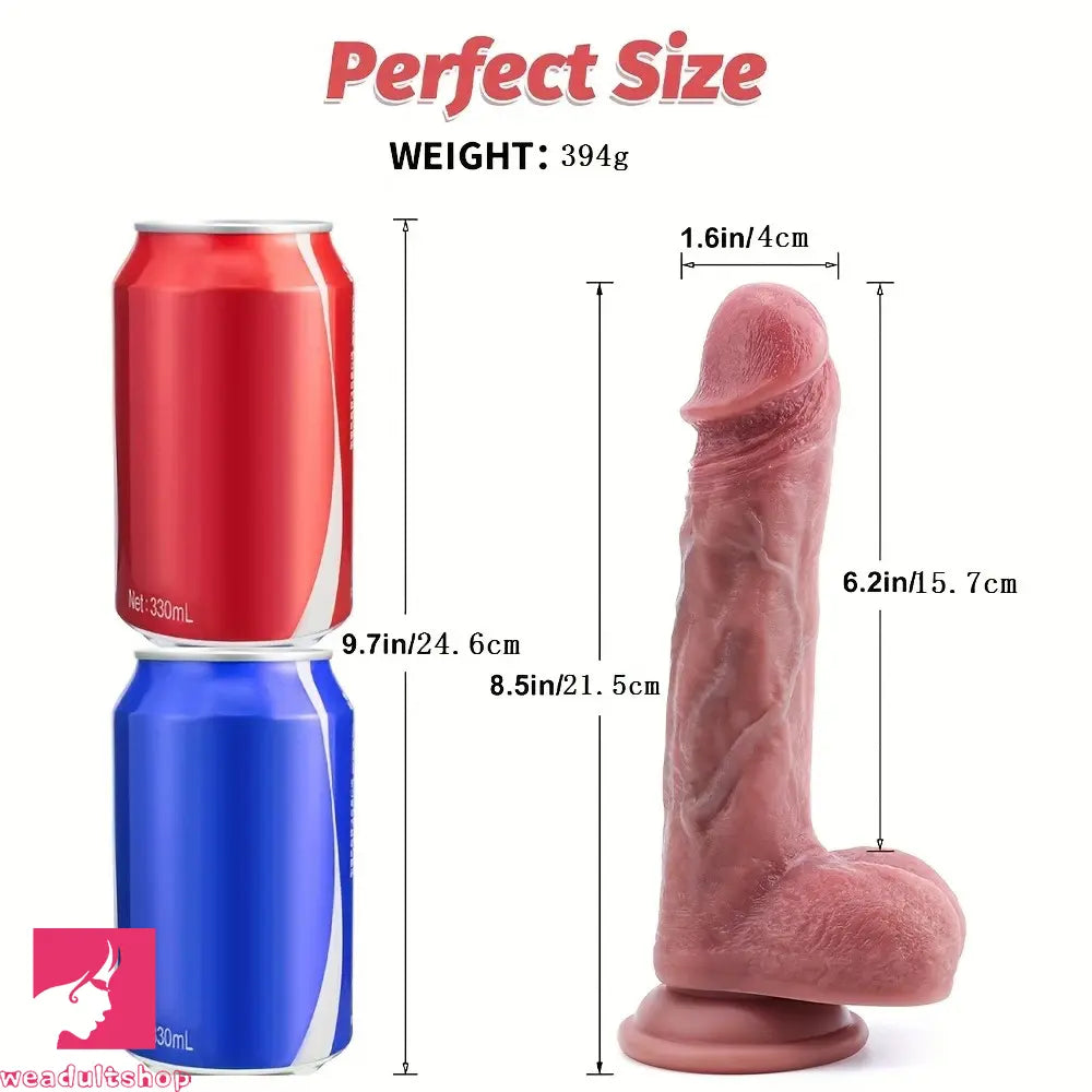 8.5in Female Use Simulation Erotic Sex Realistic Veins Soft Silicone Dildo