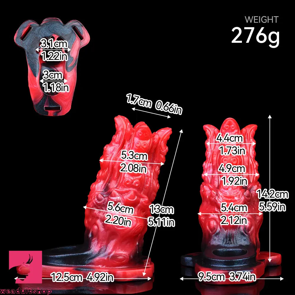 5.59in Hollow Dildo Built-in keel Vibration Remote Strapon Odd Penis Sleeve