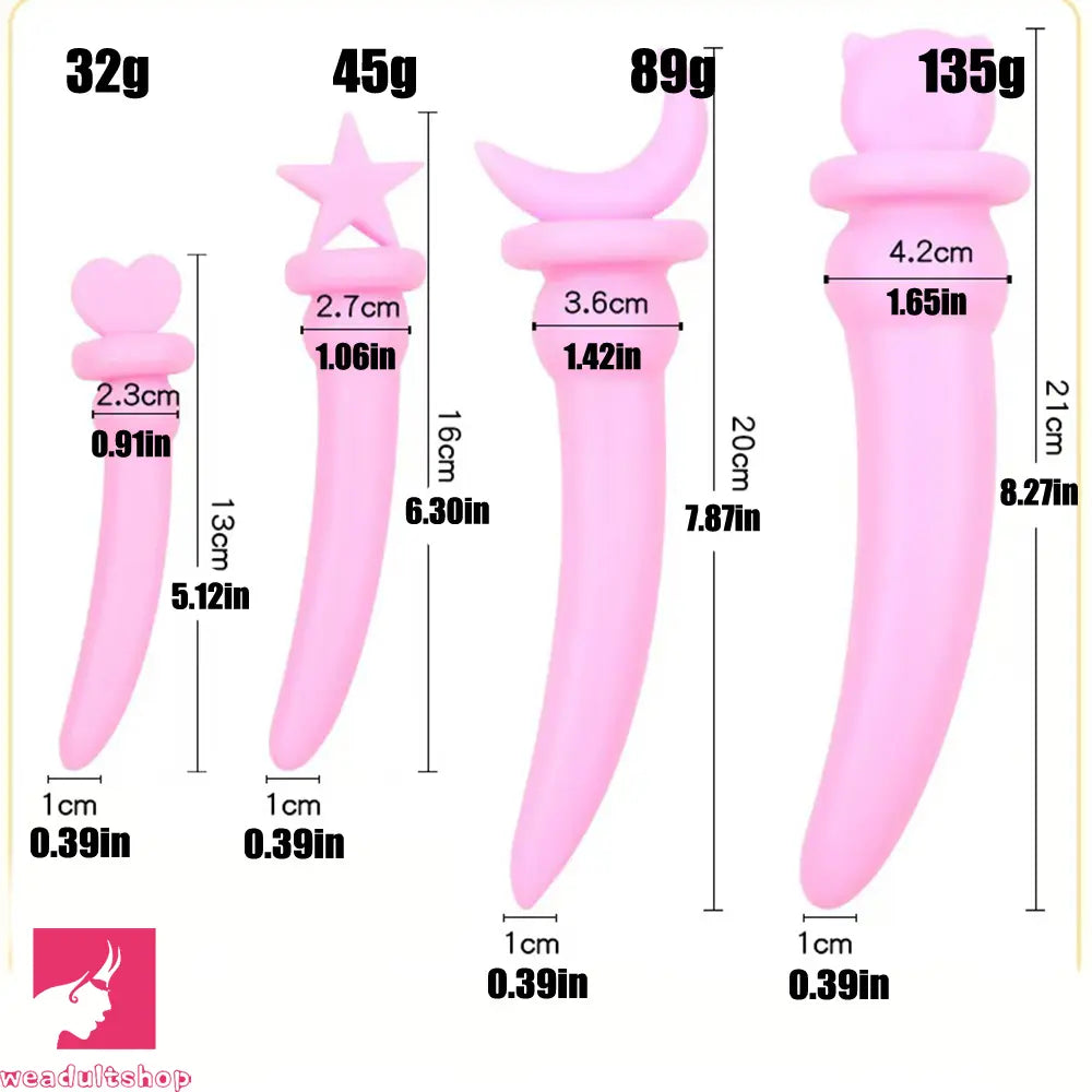5.12in 6.3in 7.87in 8.27in Realistic Cute TPE Fantasy Dildo For Clit Orgasm