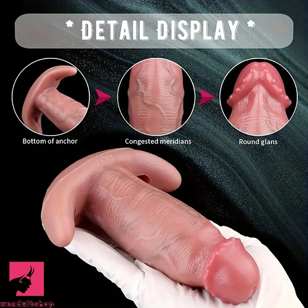 6.65in Textured Realistic Silicone Lesbian Strap on Dildo With Strapon Belt