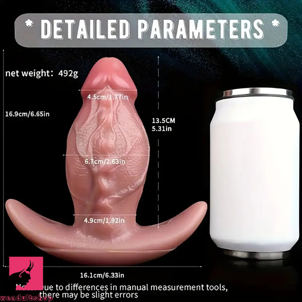 6.65in Textured Realistic Silicone Lesbian Strap on Dildo With Strapon Belt