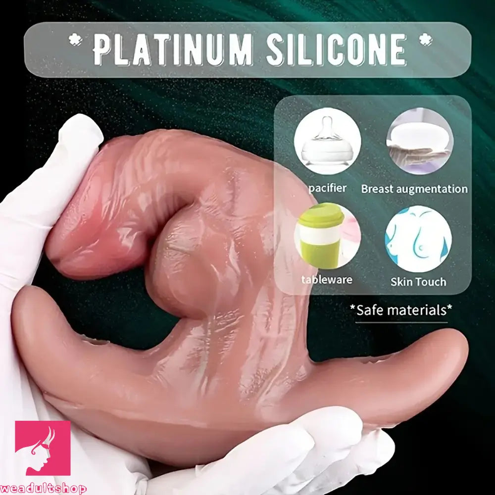 6.65in Textured Realistic Silicone Lesbian Strap on Dildo With Strapon Belt