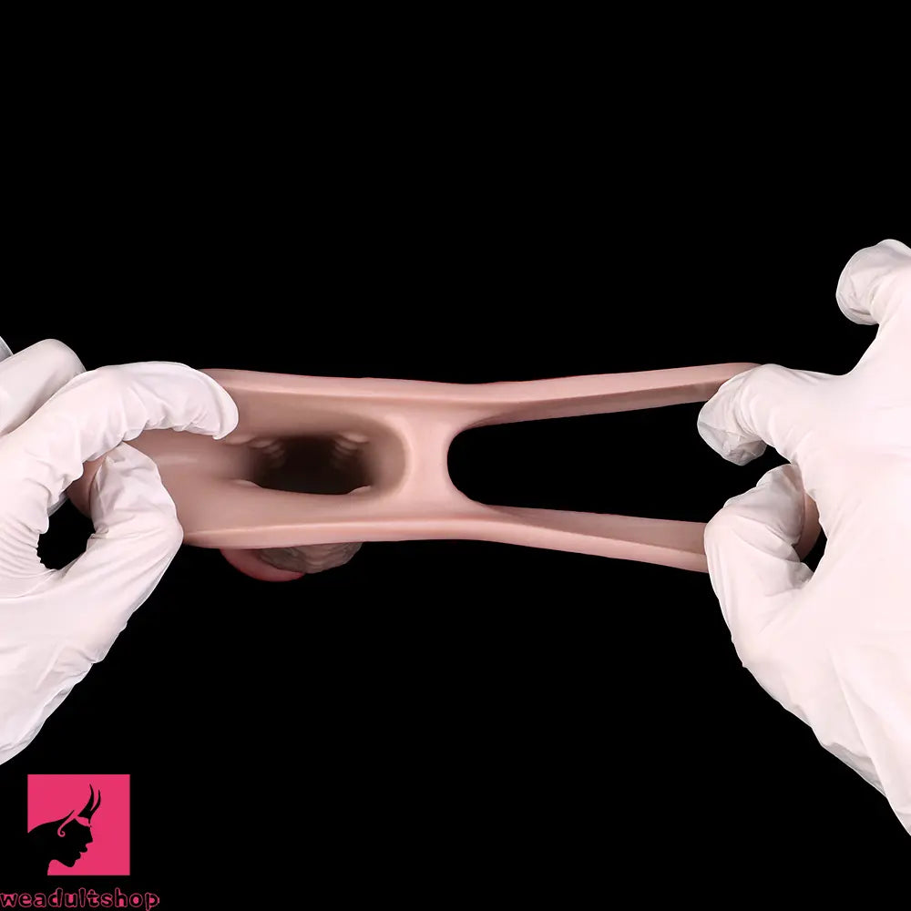 5.24in Real Feeling Blue Veins Hollow Dildo Cock Sleeve With Penis Ring