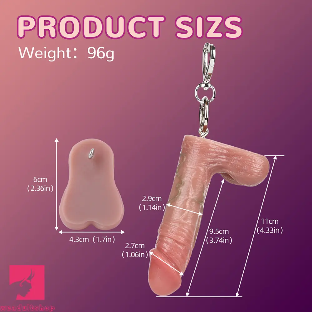 4.33in Silicone Soft Small Dildo Key Chain For Decoration Cock Penis Toy
