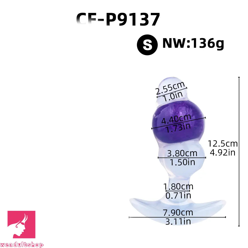 4.92in Silicone Anal Plug Dildo Realistic Design Masturbation Aid Toy