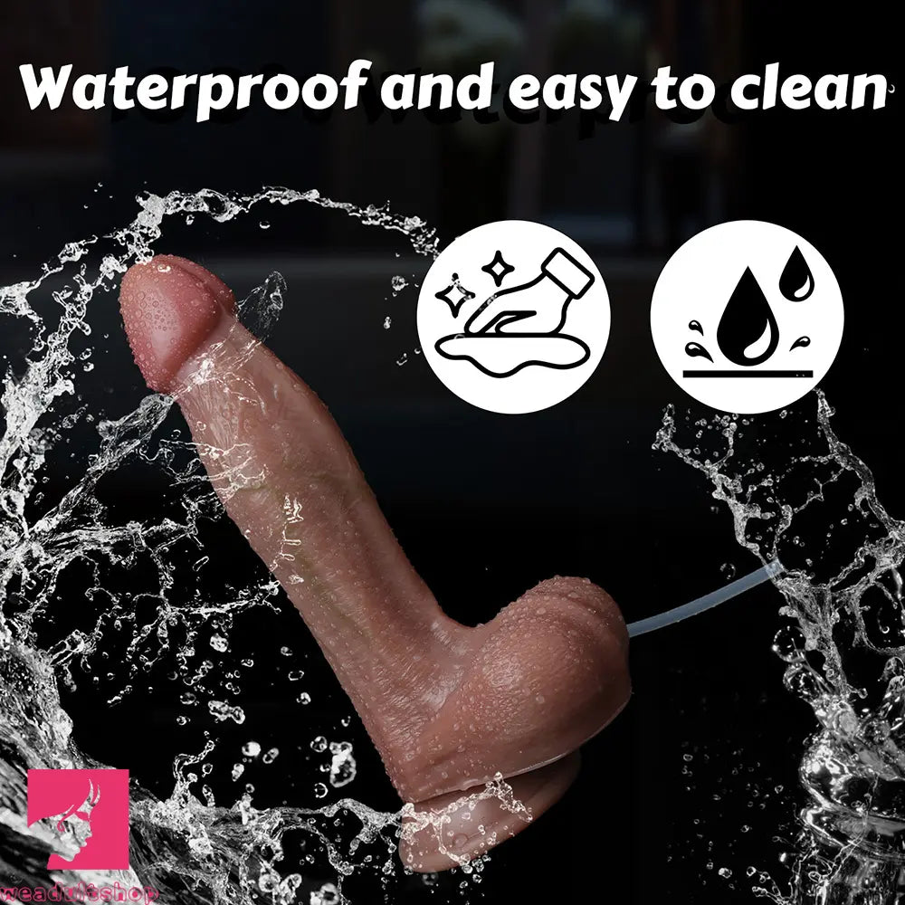 8.66in Strap on Ejaculating Realistic Silicone Soft Dildo For G-Spot Massage