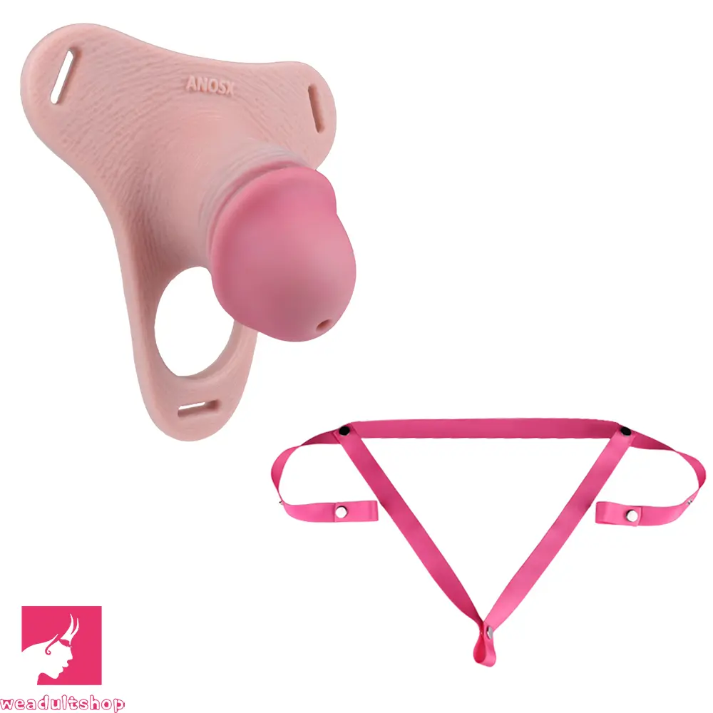 4.33in Strap on Chastity Dildo Wearable Realistic Cock Cage For Men Dilator