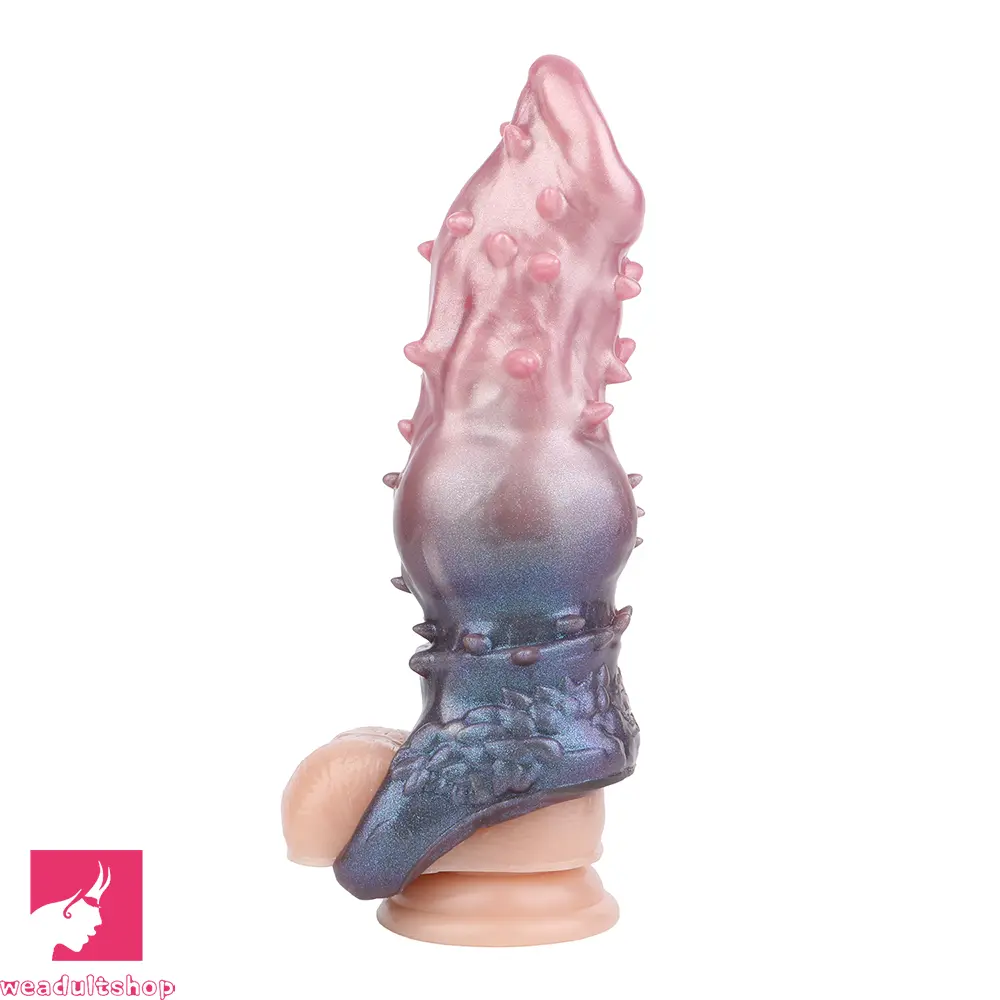 7.48in Spiked Fantasy Penis Sleeve With Cock Ring Dildo For Intimation