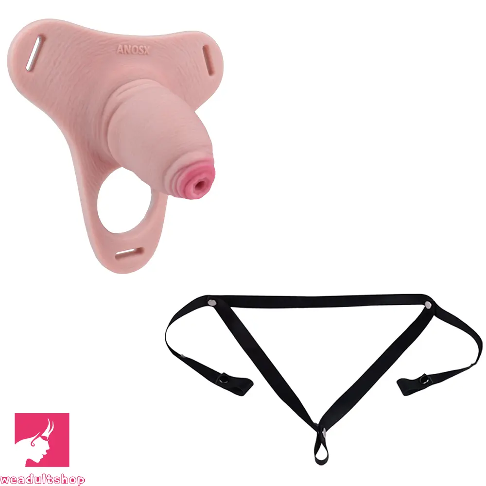 3.54in Strap on Chastity Dildo Wearable Realistic Cock Cage For Men Dilator