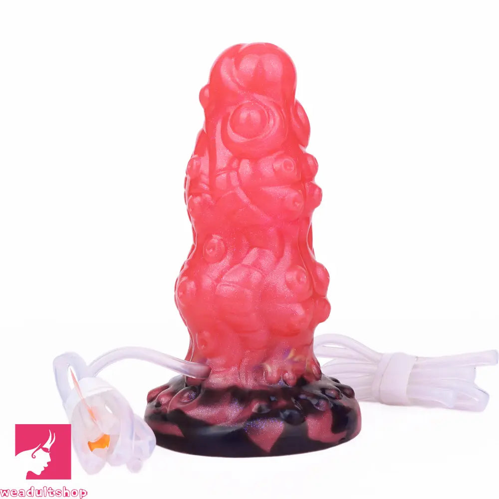 5.91in Fantasy Octopus Silicone Flexible Inflatable Spraying Water Dildo