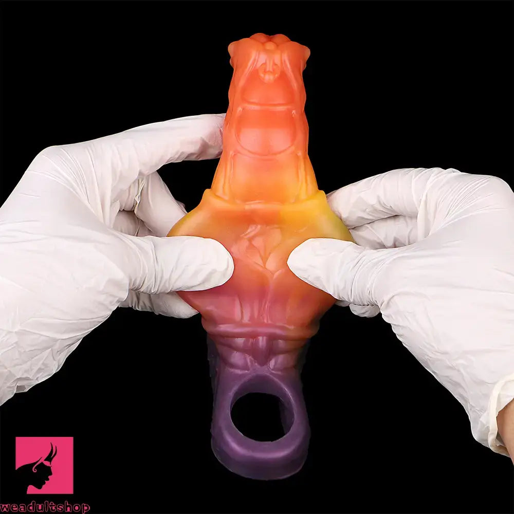 6.85in Warhorse Silhouette Real Melt Mark Texture Cock Dildo Sleeve