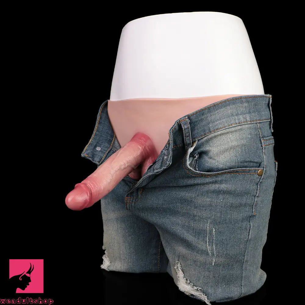 6.77in Hollow Penis Dildo Sleeve Silicone Soft Pants For Women Fucking