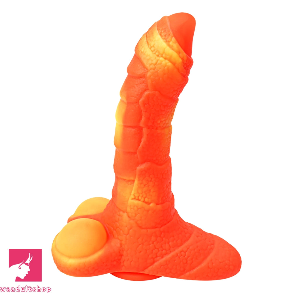 7.08in 9.05in Uncut Big Monster Animal Soft Silicone Luminous Clit Dildo