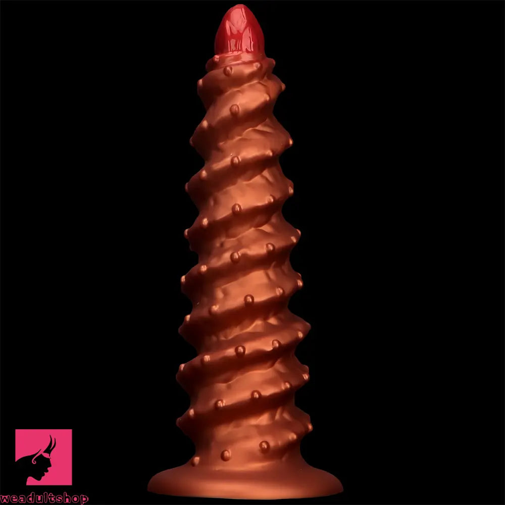 10.43in 12in 14.17in Extra-Big Long Threaded Silicone Sharp Head Dildo