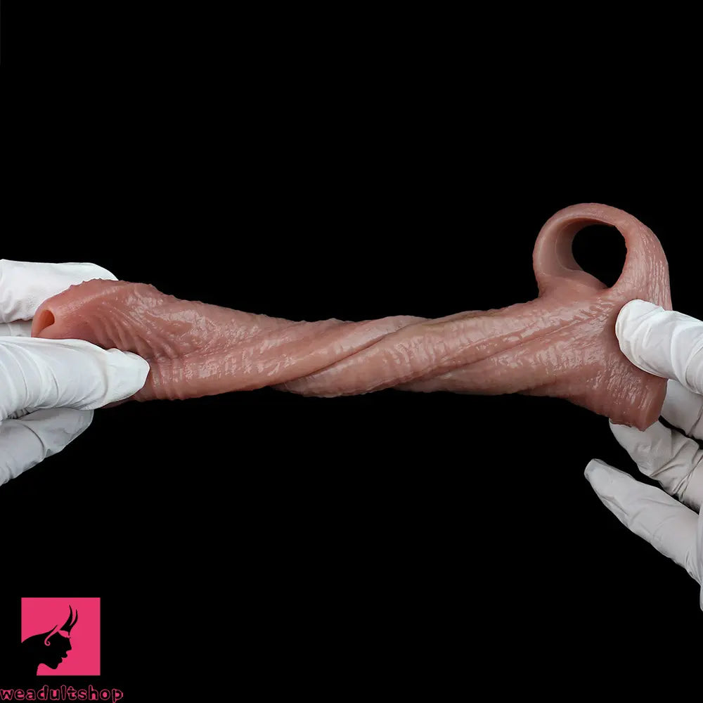 5.78in Real Skin Silicone Cock Sleeve Dildo Penis Sex Toy For Men Using Time