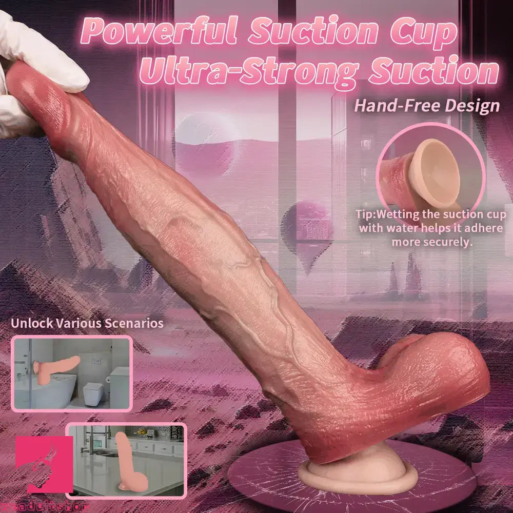 9.06in Double-layer Liquid Silicone Skin-like Durable Construction Dildo
