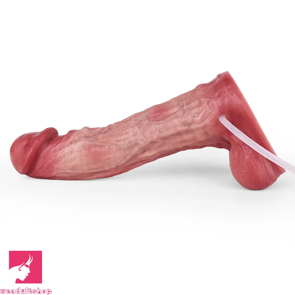 9.02in Realistic Soft Texture Dual Density Silicone Ejaculating Dildo